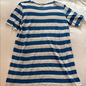 KULE Blue and White Striped Midi Dress